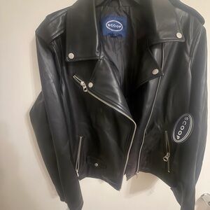 Scoop Women's Black Leather Biker Jacket